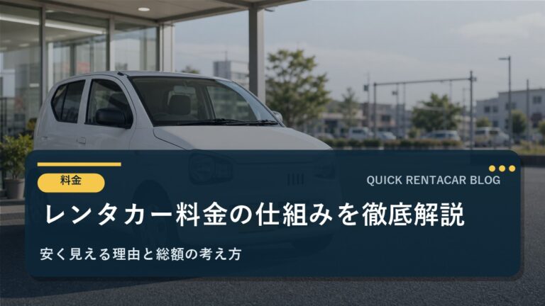 レンタカー料金の仕組みを徹底解説｜安く見える理由と総額の考え方